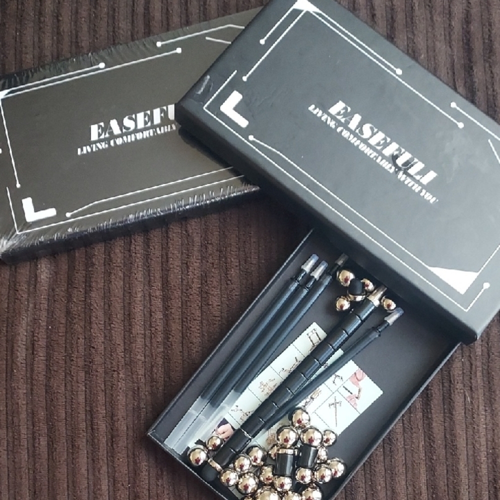 Easeful Black and Gold Curtain Tiebacks Set